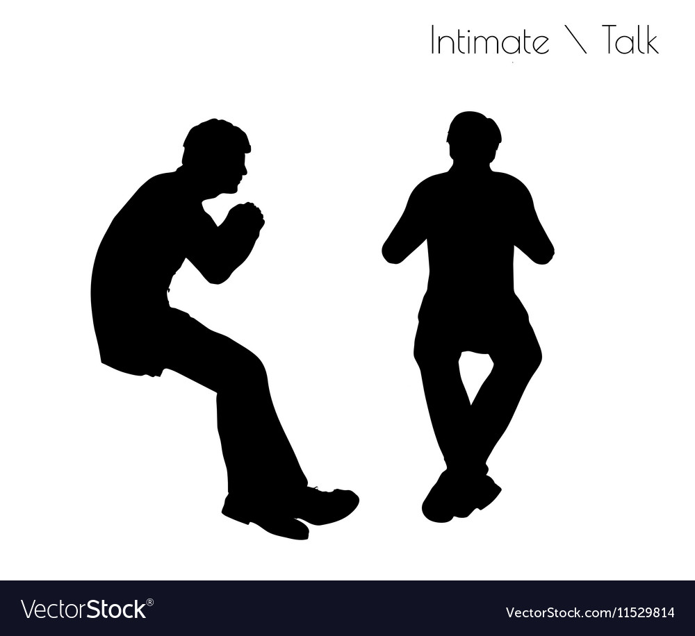 Man in conversation intimate talk pose