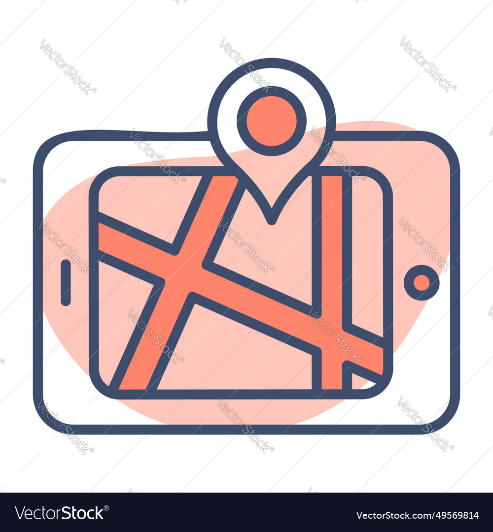 Navigation pin inside mobile denoting
