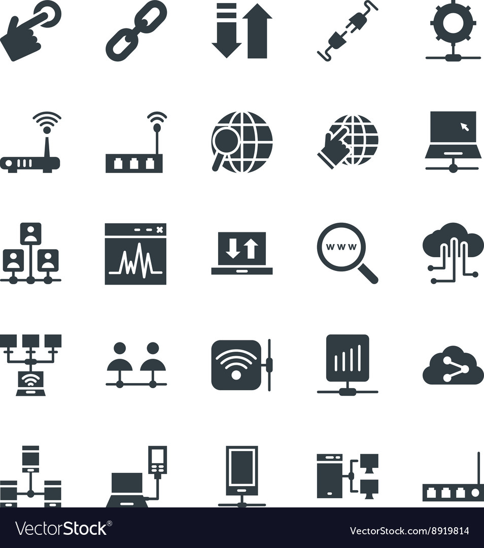 Networking cool icons 3 Royalty Free Vector Image