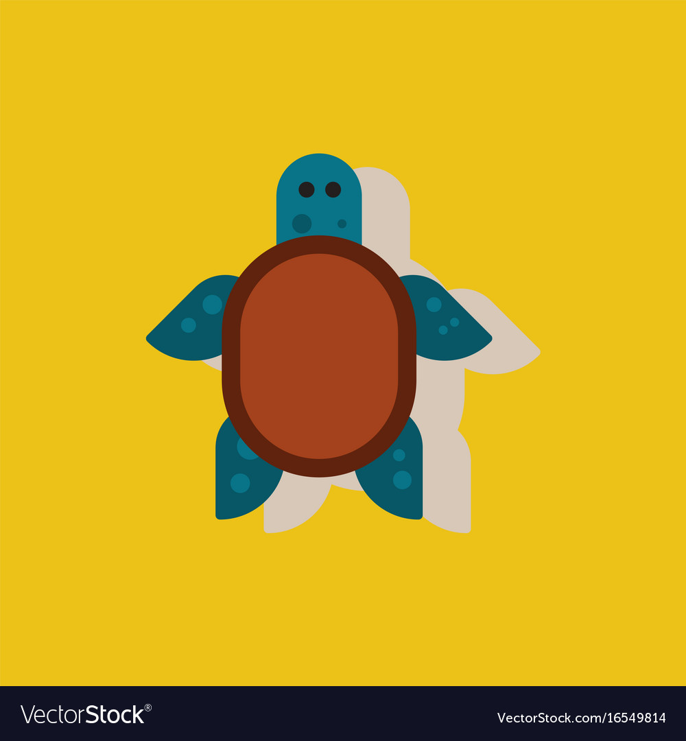 Sea Turtle Icon In Sticker Style Royalty Free Vector Image