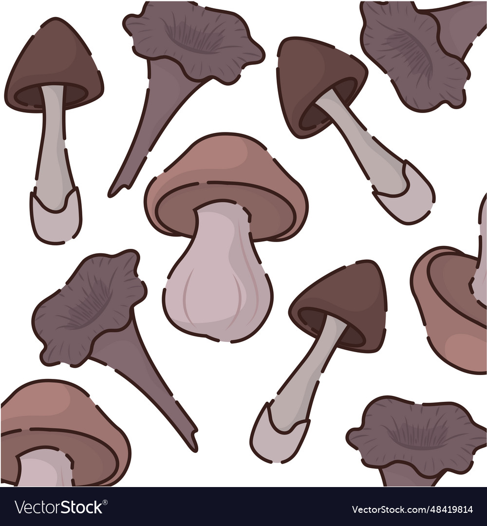 Seamless pattern background with mushroom icons