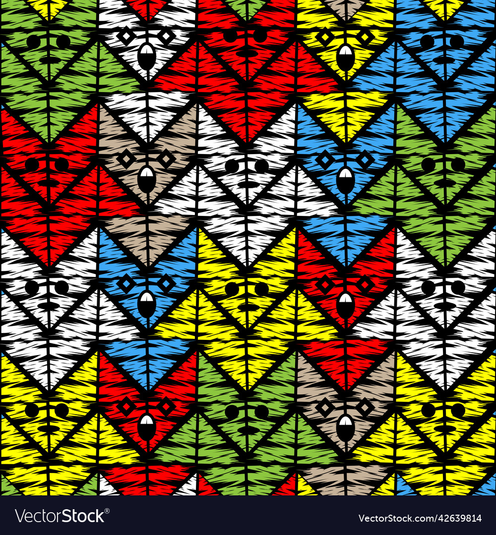 Seamless pattern with colorful cat