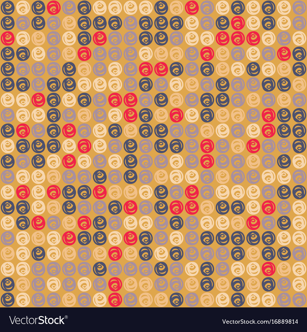 Seamless pattern with swirls on orange background