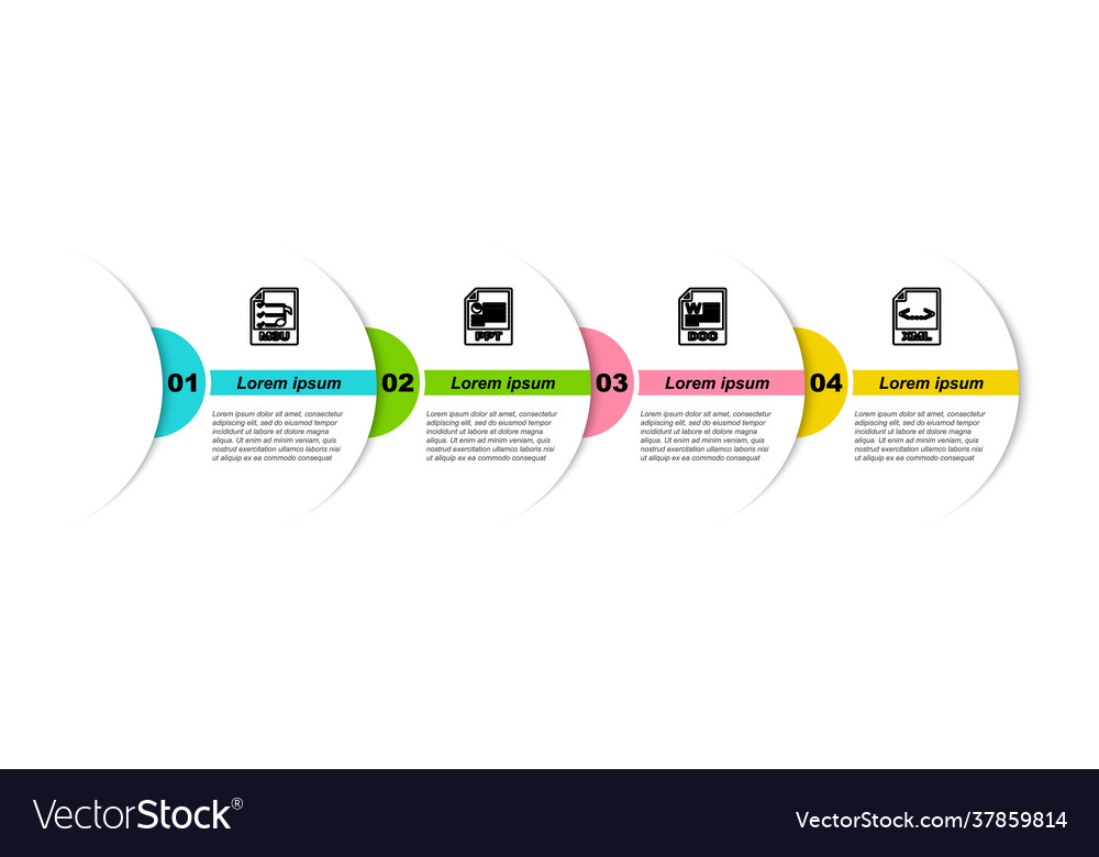 Set line m3u file document ppt doc and xml Vector Image Set line m3u file document ppt doc and xml