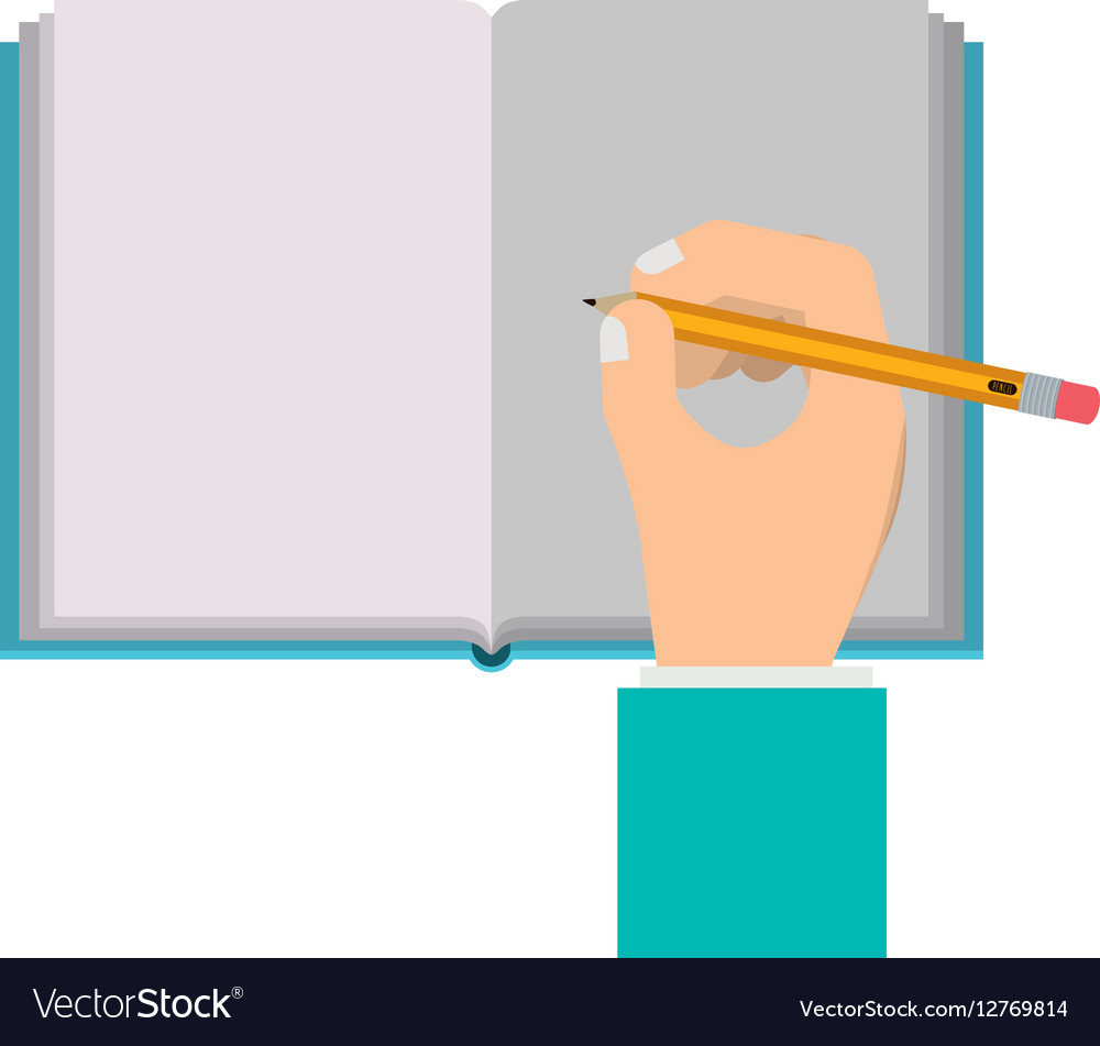Writing on notebook