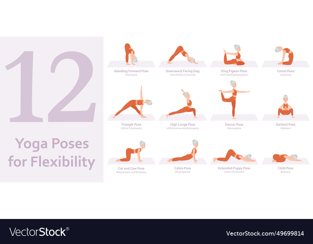 Yoga poses for flexibility elderly woman