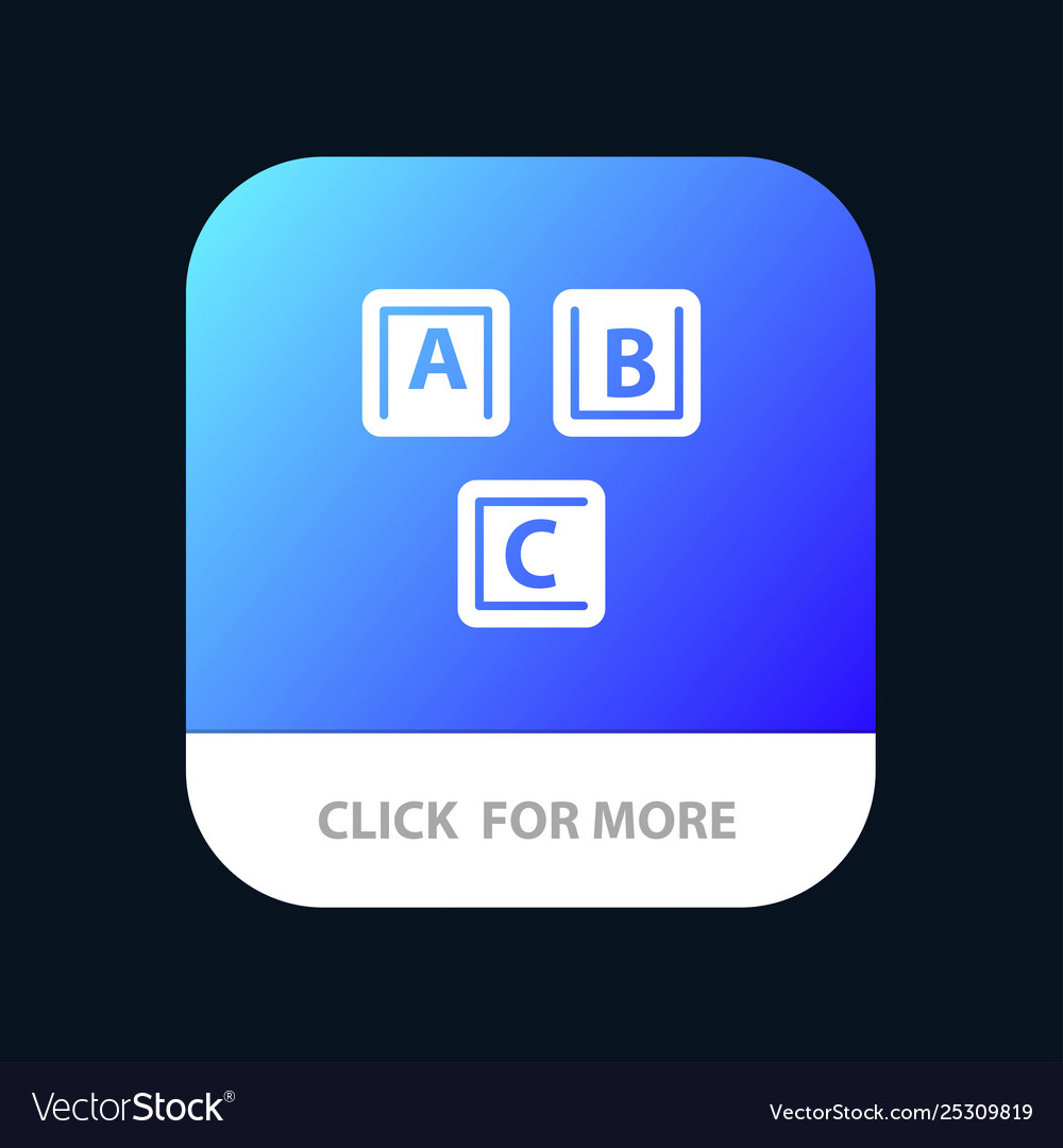 Abc blocks basic alphabet knowledge mobile app Vector Image Abc blocks basic alphabet knowledge mobile app