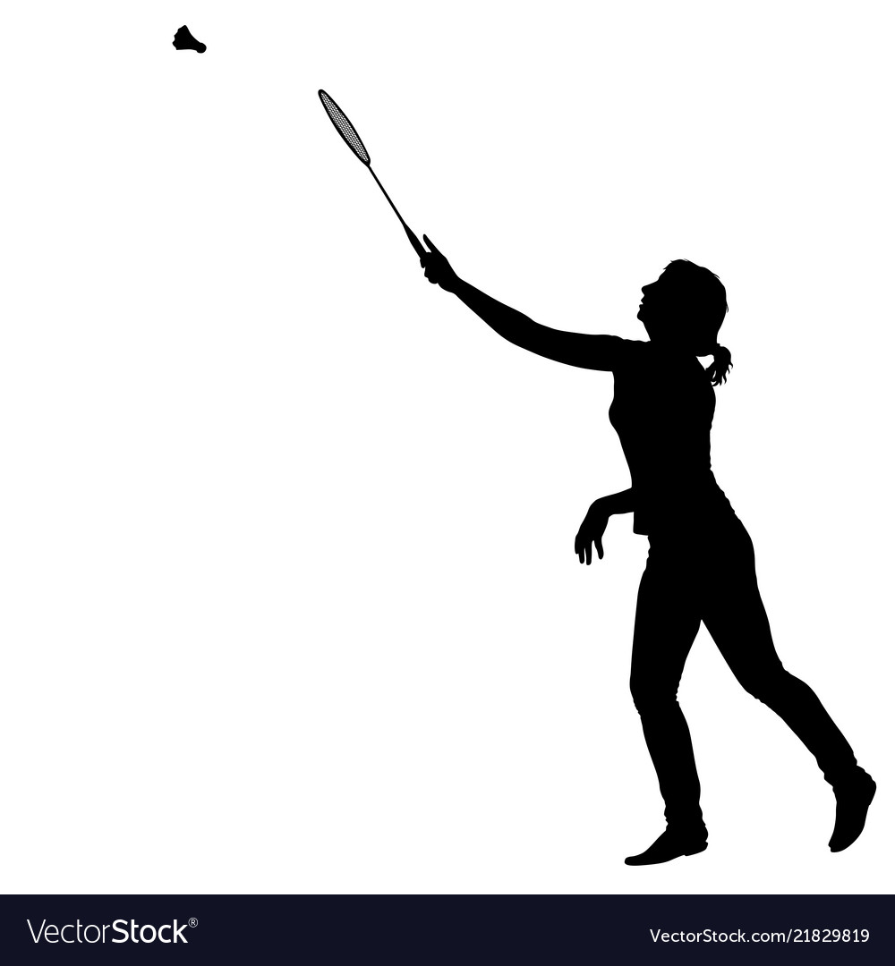 Schwarz Silhouette Badminton Player