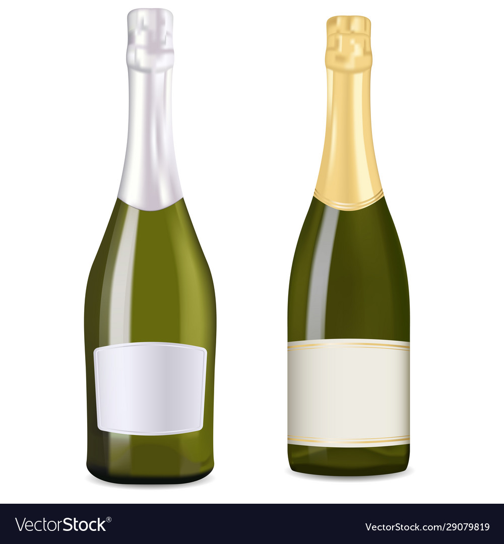 Bottles with sparkling wine