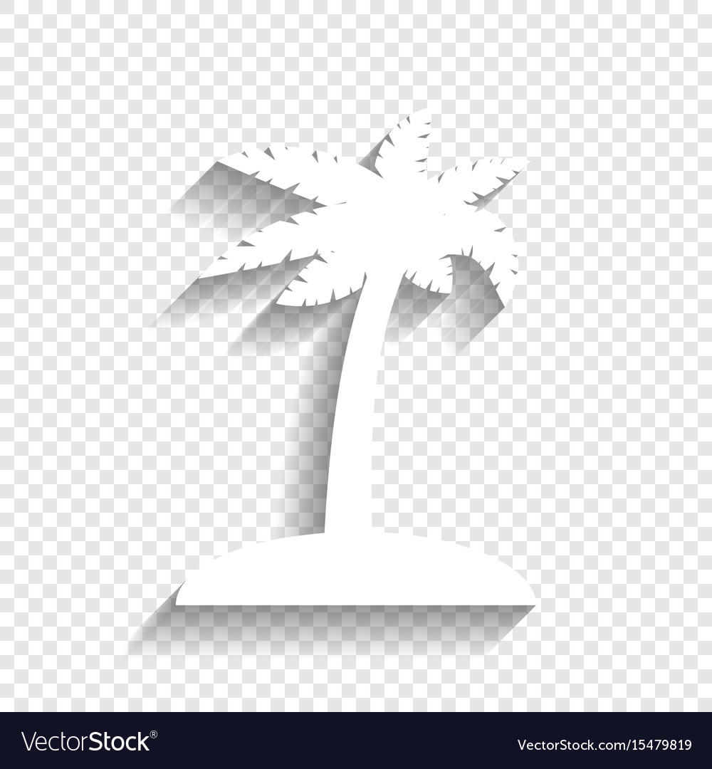 Coconut palm tree sign white icon