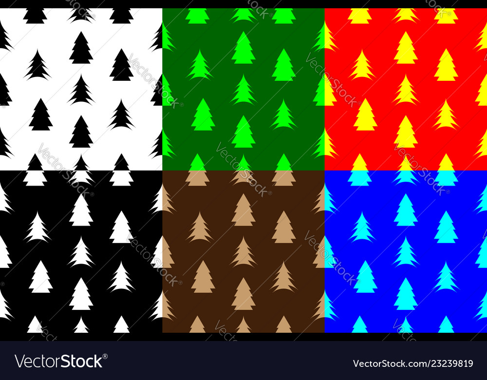 Coniferous tree seamless pattern vector image Coniferous tree seamless pattern