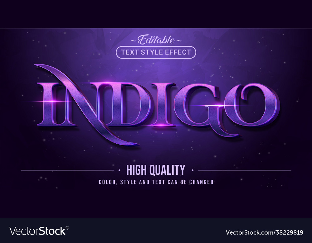 Editable text style effect - indigo