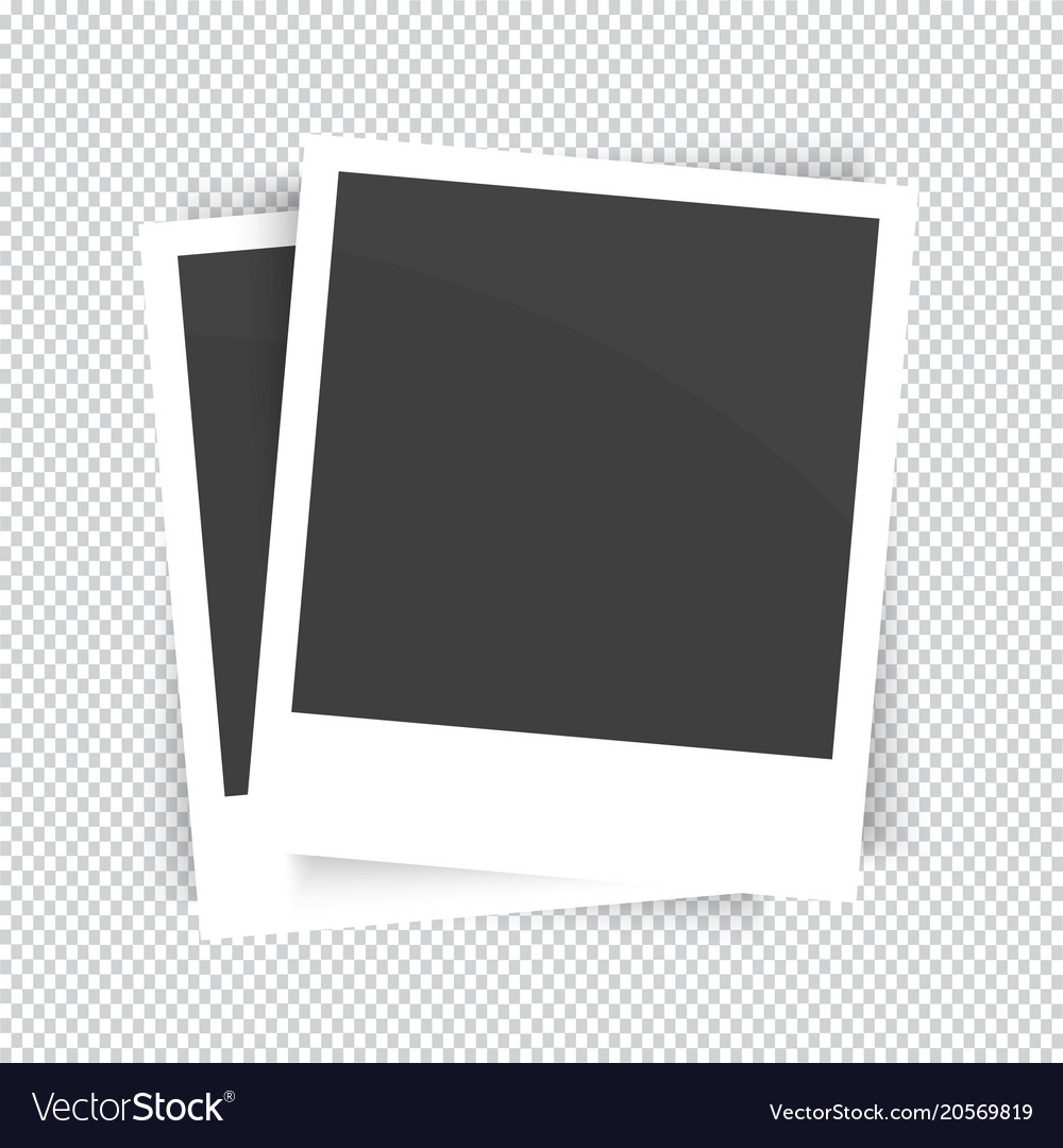 Empty photo frame on transparent background Vector Image