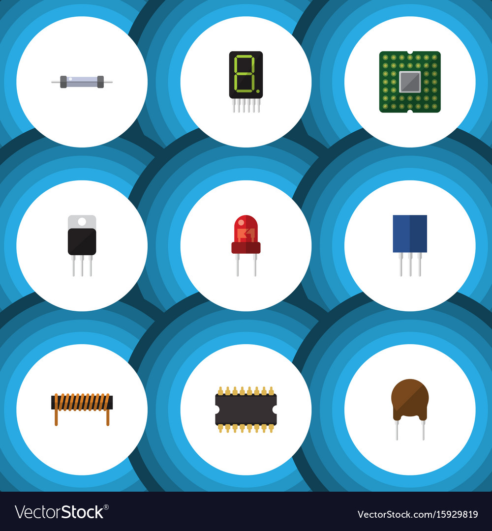 Flat icon device set of triode display receiver