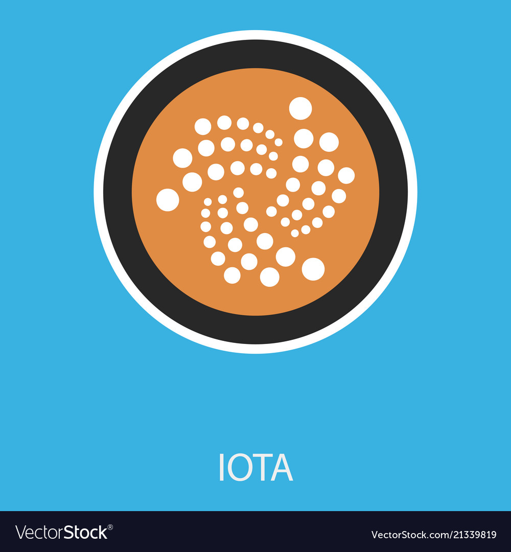 Golden iota coin crypto currency blockchain vector image Golden iota coin crypto currency blockchain