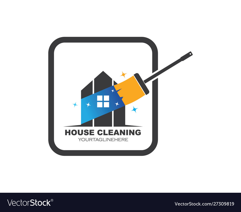 House cleaning service icon logo Royalty Free Vector Image