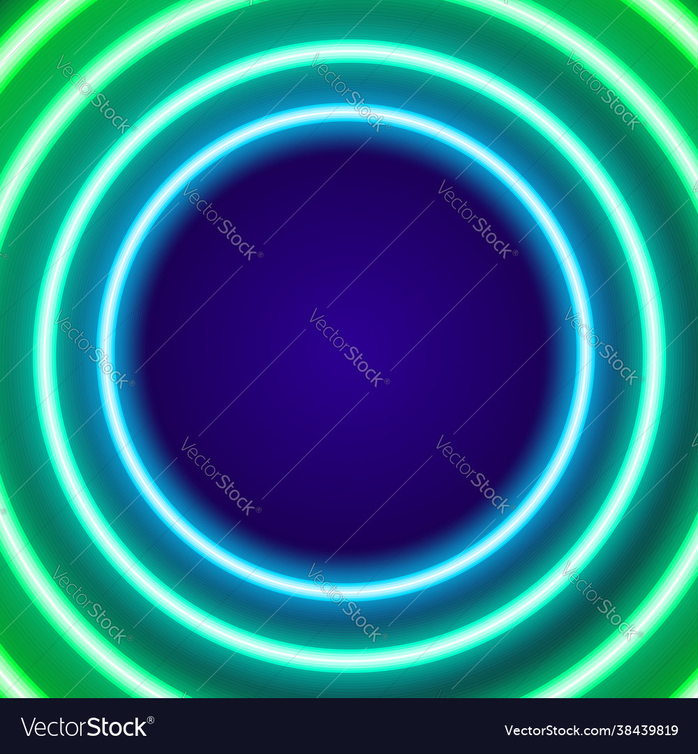 Isolated colorful neon round frames with m empty Vector Image Isolated colorful neon round frames with m empty
