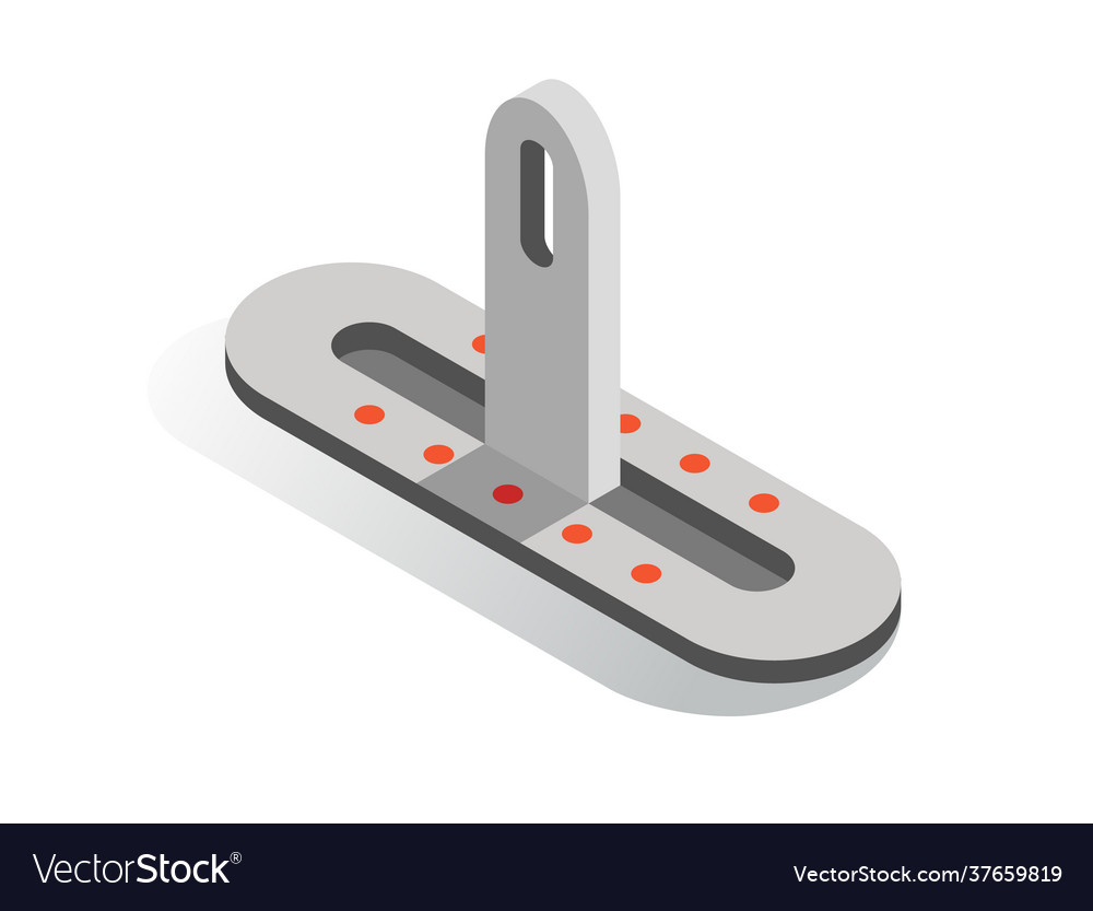 Isometric button isolated icon slider