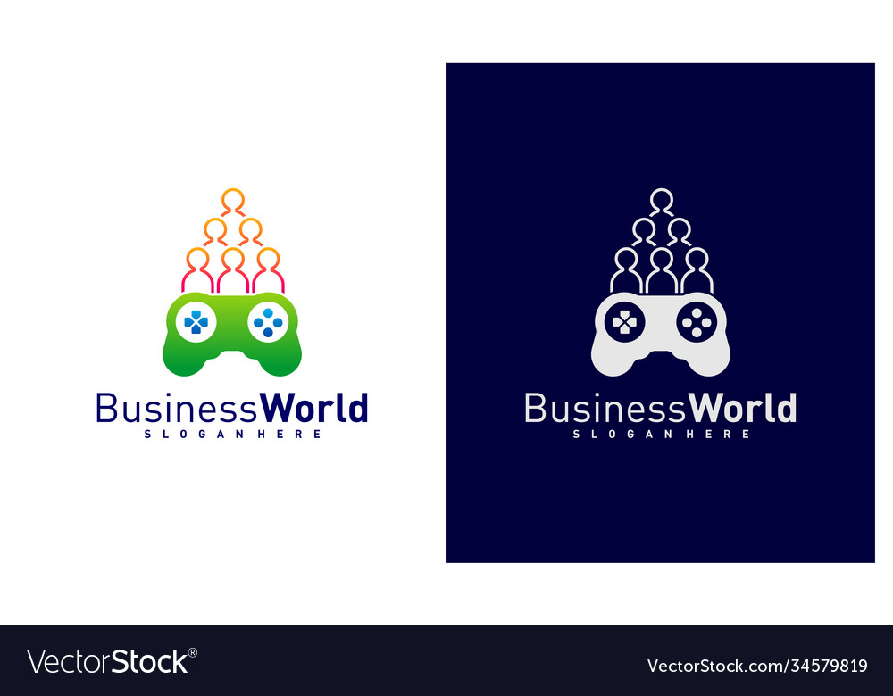 Joystick with people logo design play game