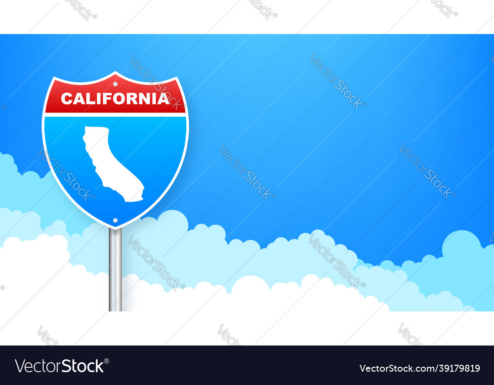 Line map showing the state of california from vector image Line map showing the state of california from