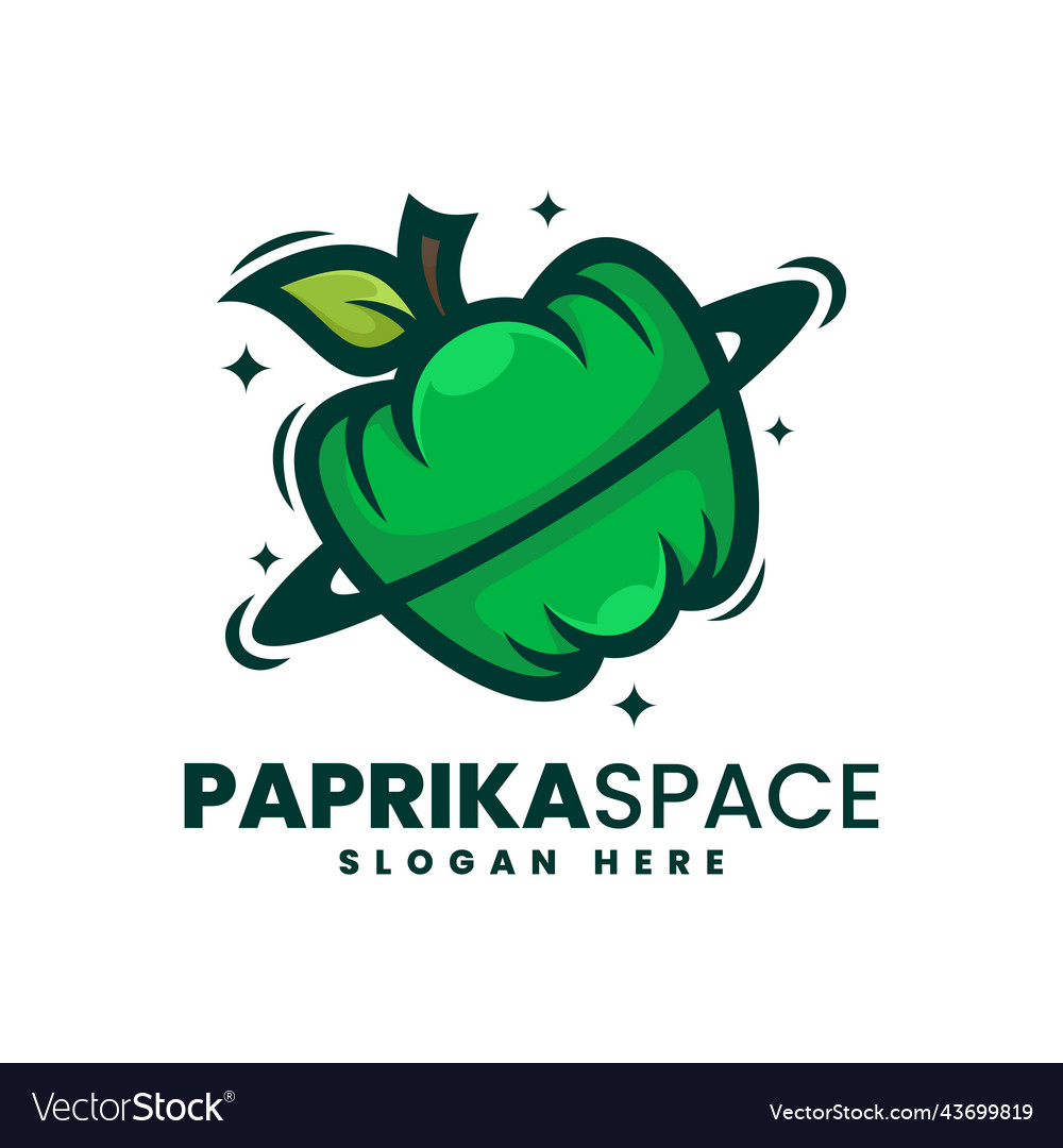 Logo paprika planet simple mascot style