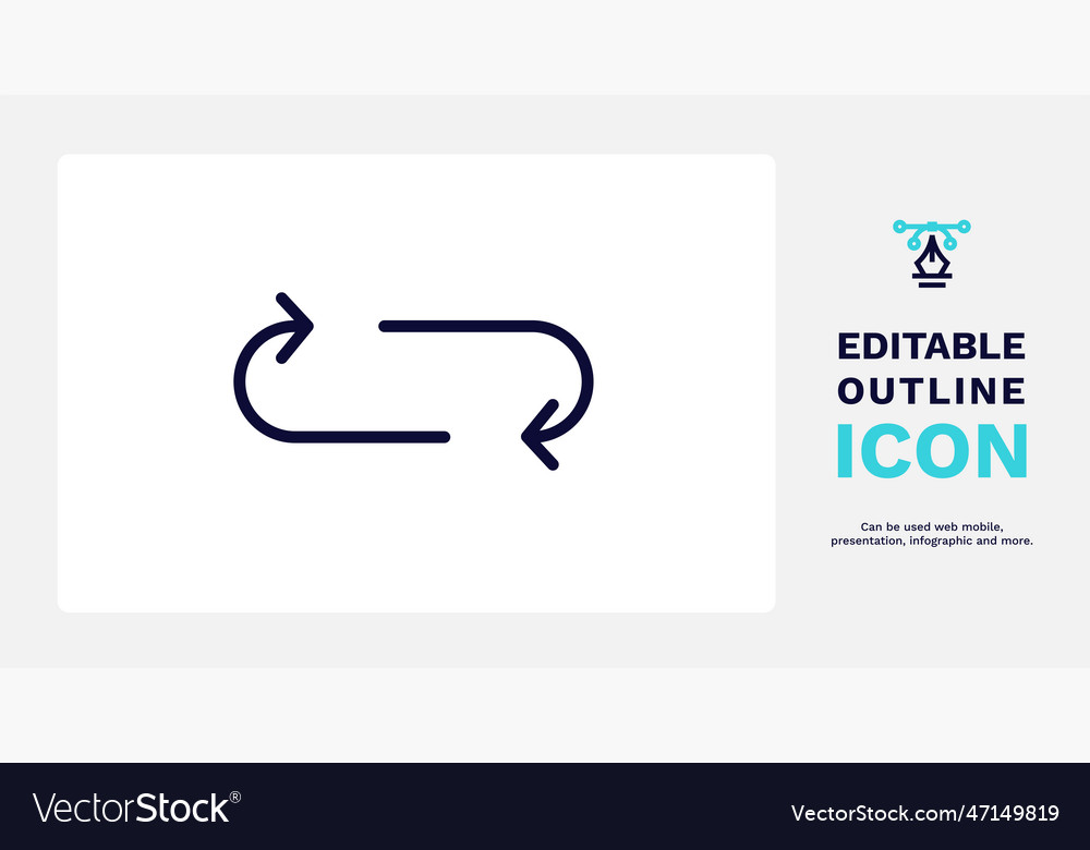 Loop arrow icon thin line from Vector Image Loop arrow icon thin line from
