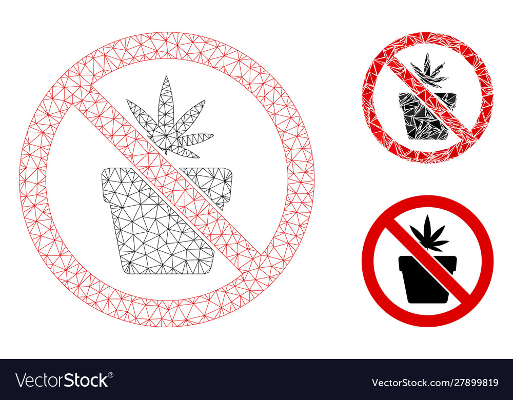 Kein Cannabis Pot Mesh Carcass Modell vector image Kein Cannabis Pot Mesh Carcass Modell