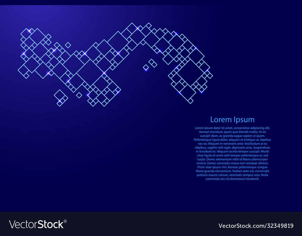 Panama map from blue pattern a grid