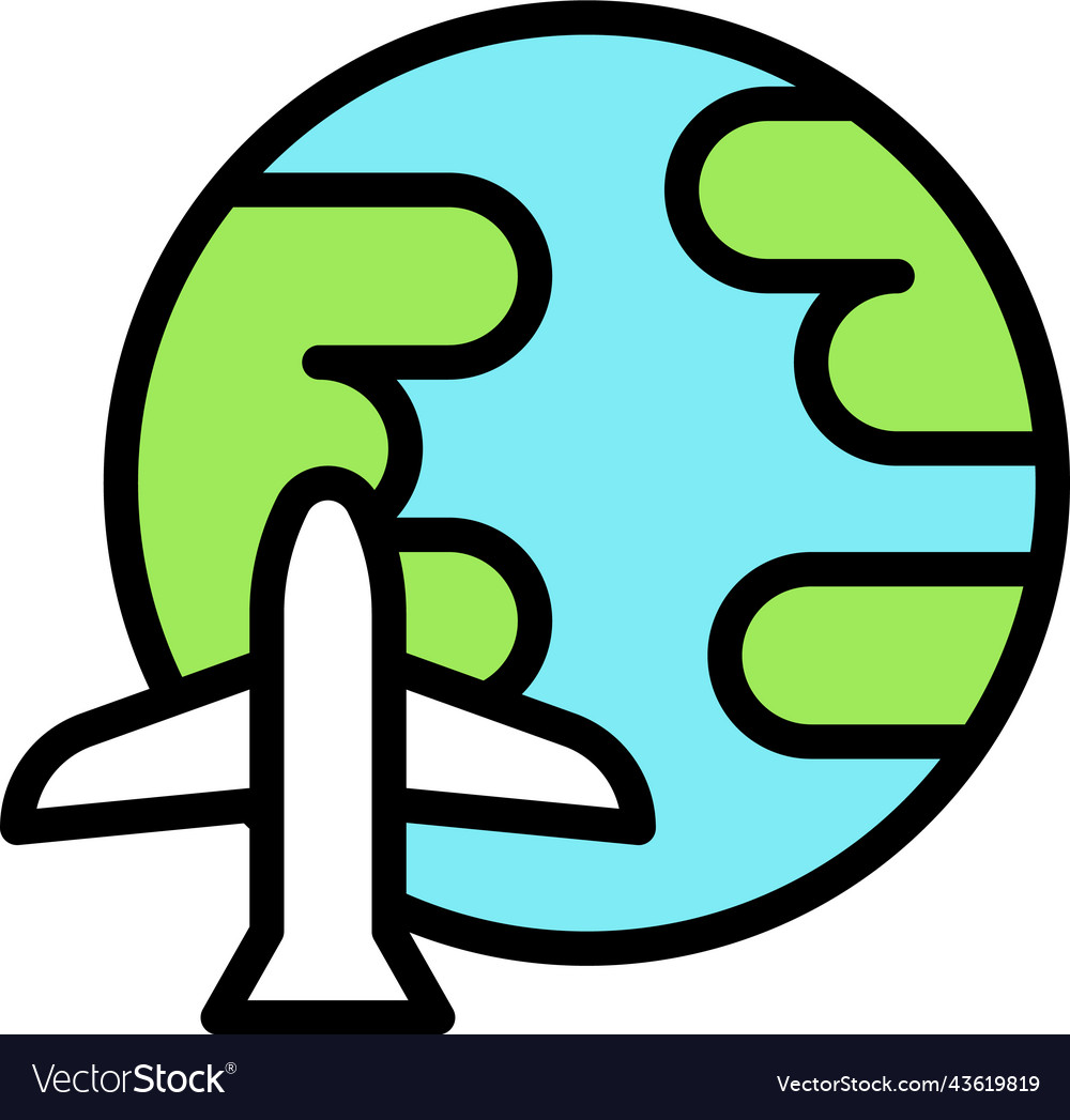 Plane and earth icon location map navigation
