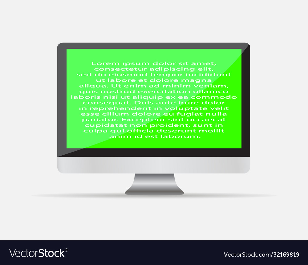 Realistic blank computer monitor icon display