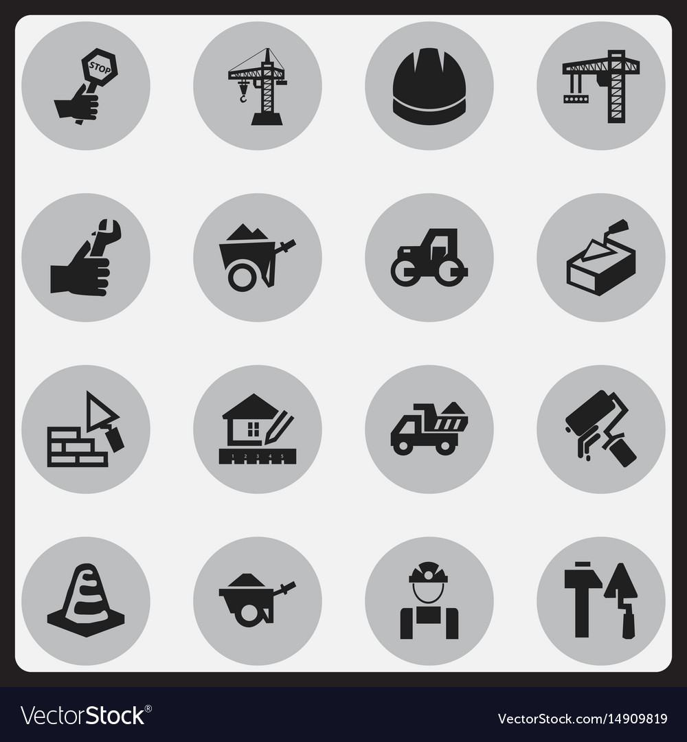 Set of 16 editable structure icons includes