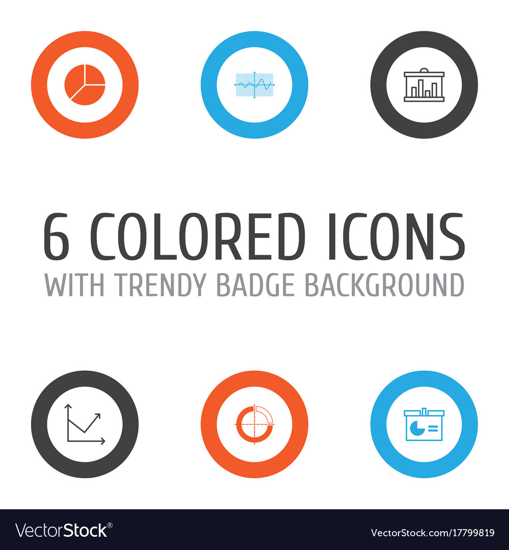Set of graphs diagrams and statistics icons