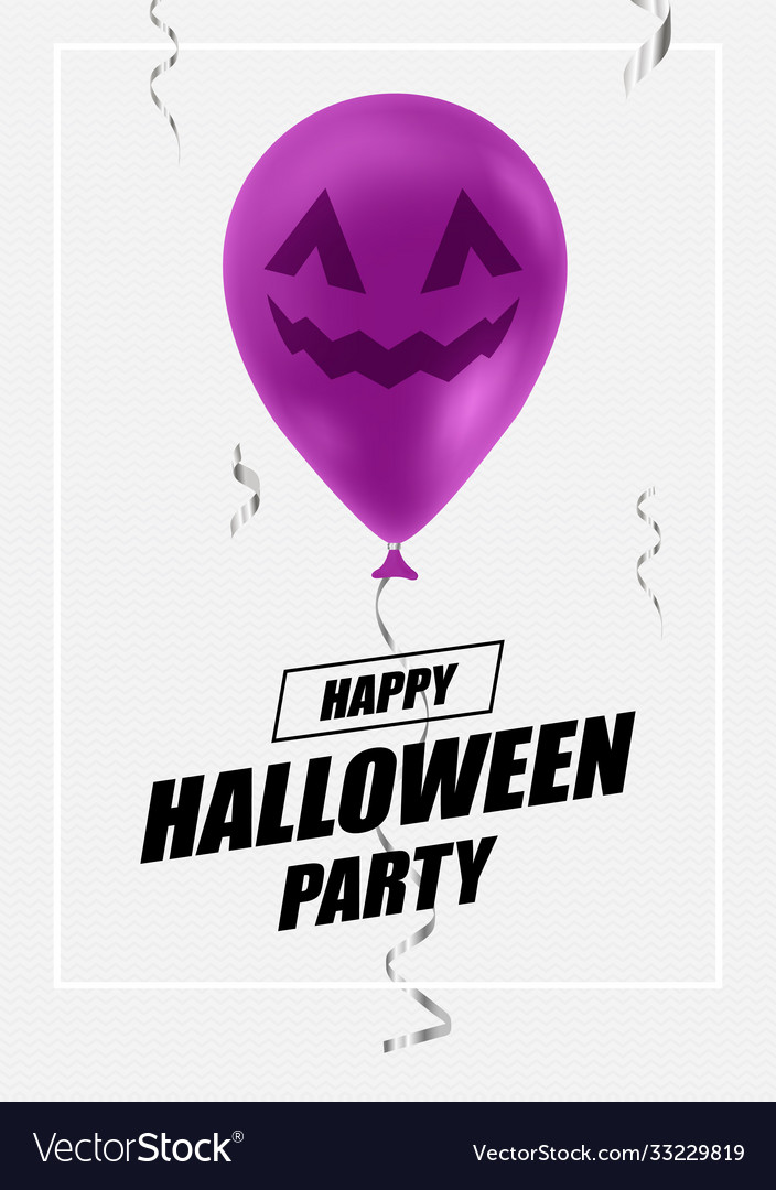 Spooky face balloon and halloween party announce