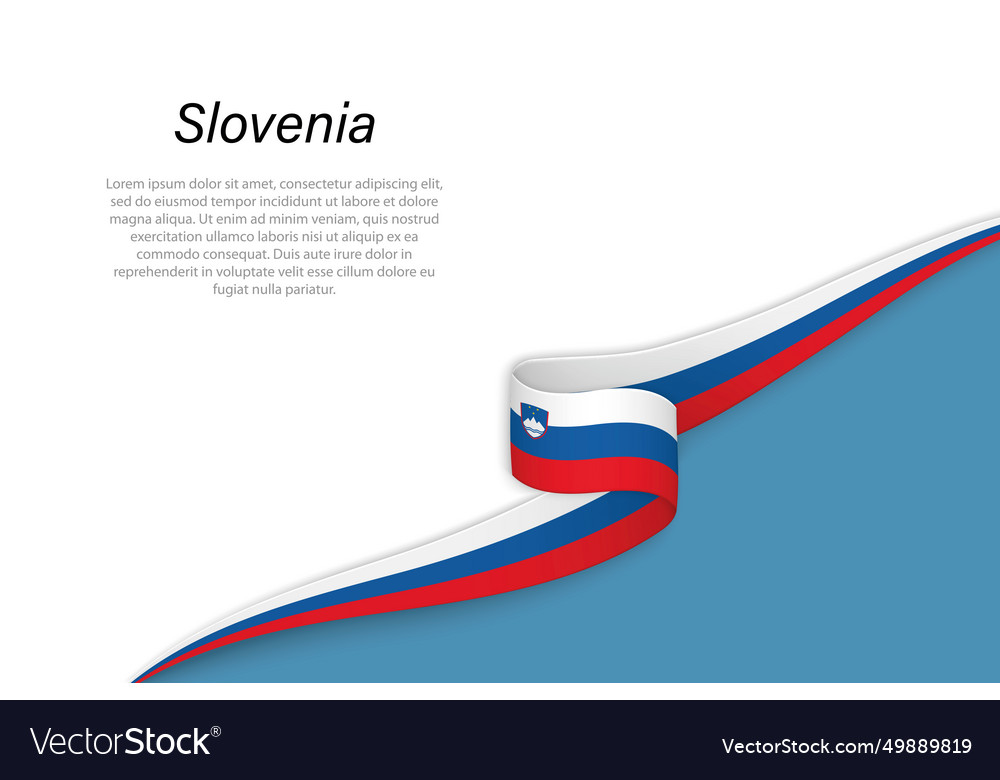 Wave-Flagge von Slovenia mit Copyspace Hintergrund vector image Wave-Flagge von Slovenia mit Copyspace Hintergrund