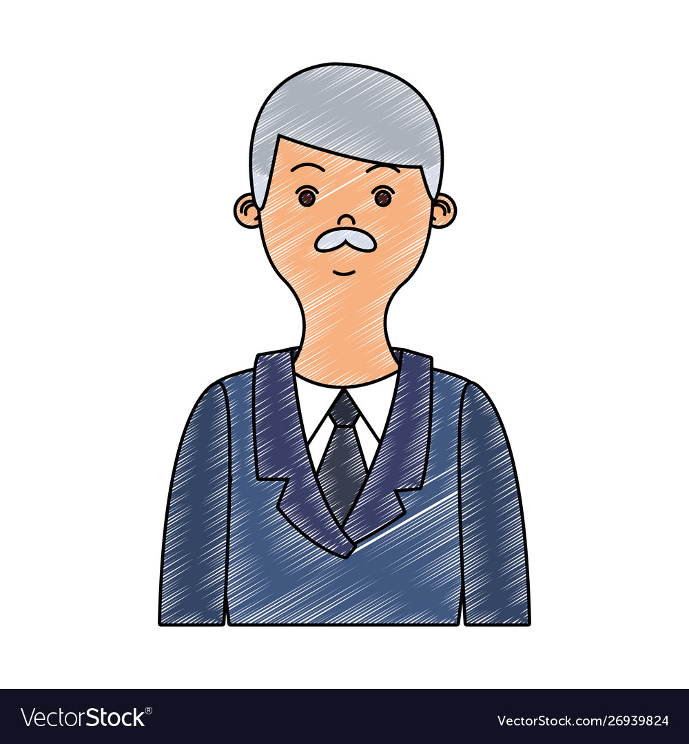 Businessman profile cartoon scribble