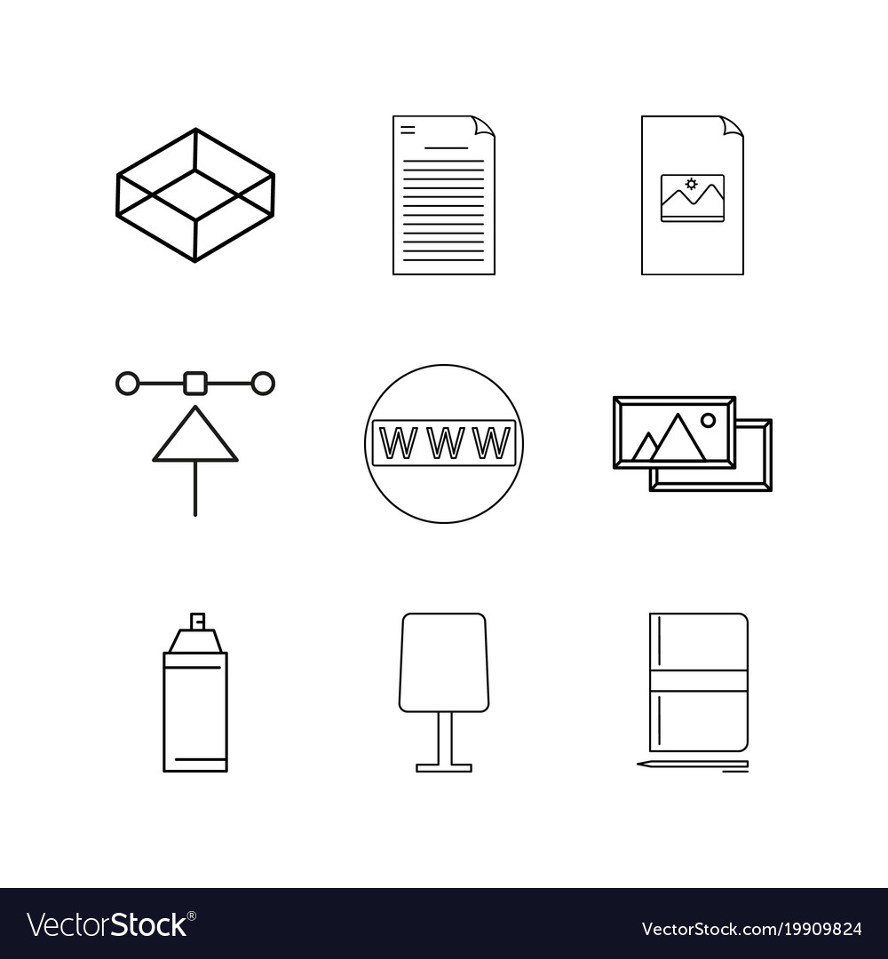 Design elements linear icon set simple outline