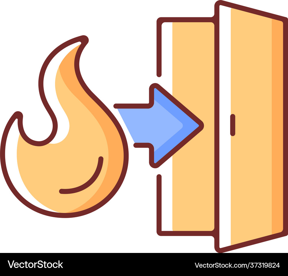 Emergency exit rgb color icon Royalty Free Vector Image