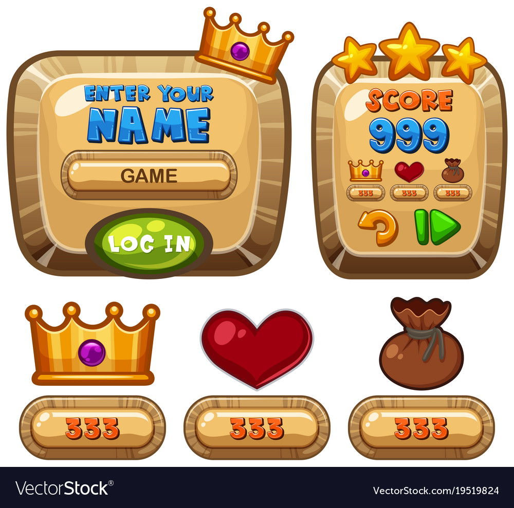 Game template with different buttons