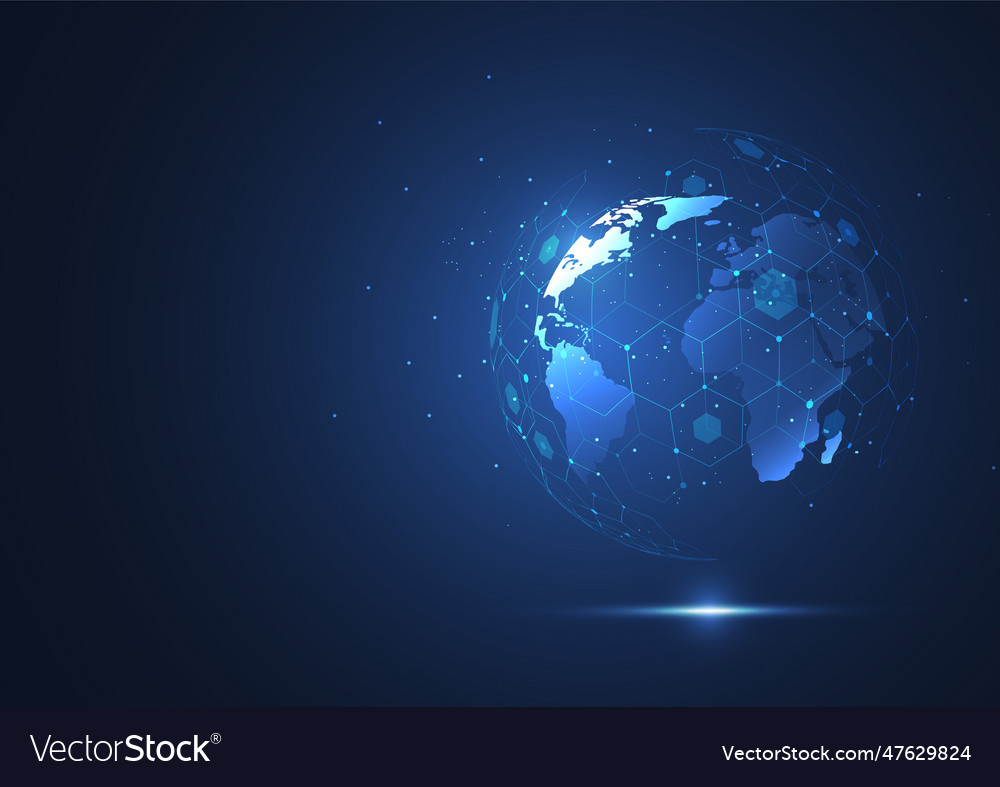 Global network connection world map point Vector Image Global network connection world map point