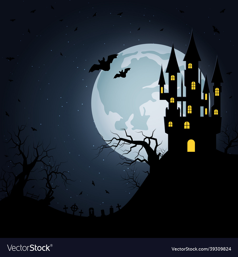 Halloween scary night background Royalty Free Vector Image