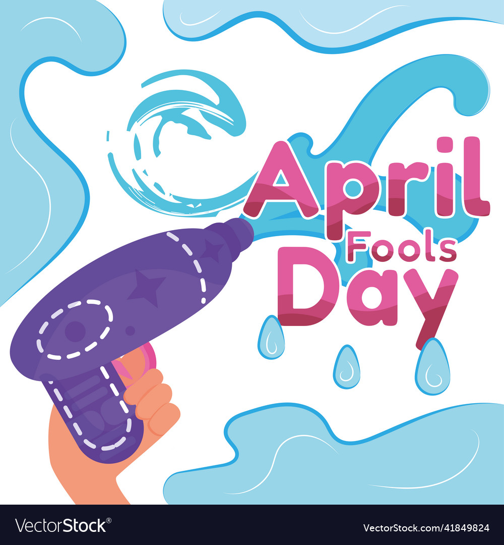 Hand halten eine Wasserpistole april dumm Vorlage