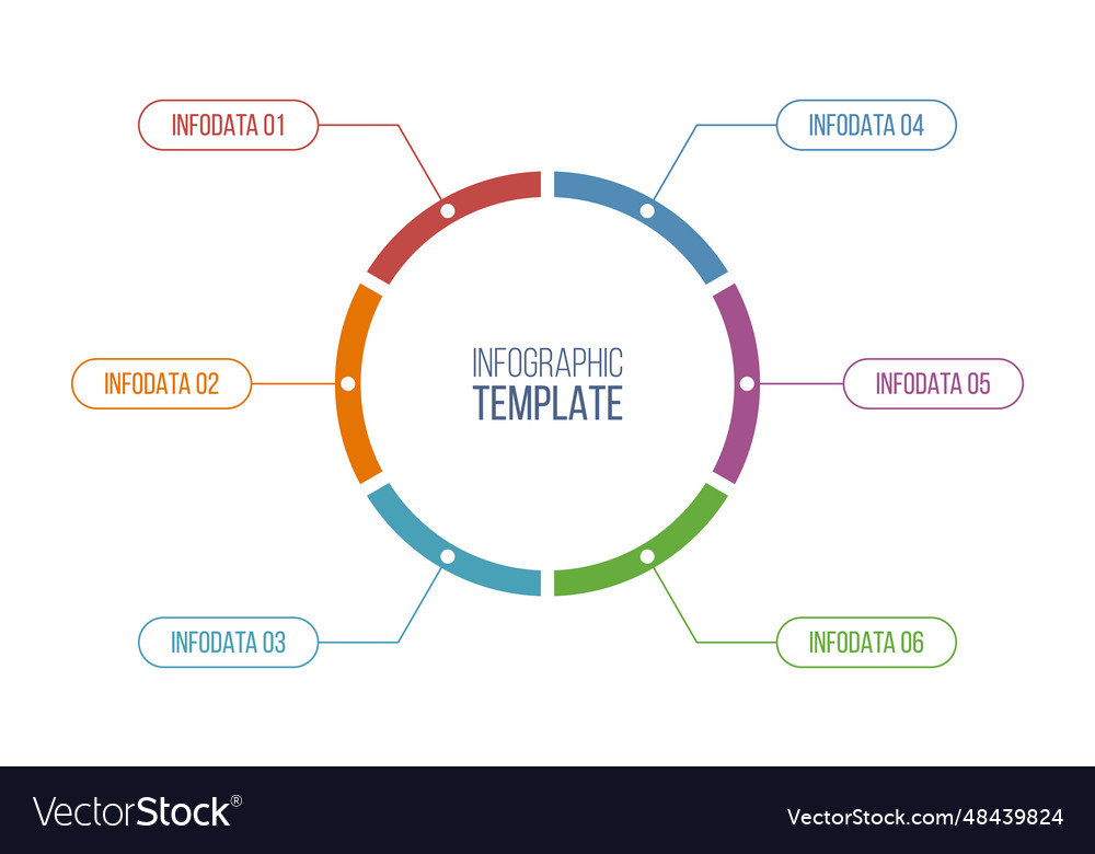 Infographic color template circular round chart vector image Infographic color template circular round chart