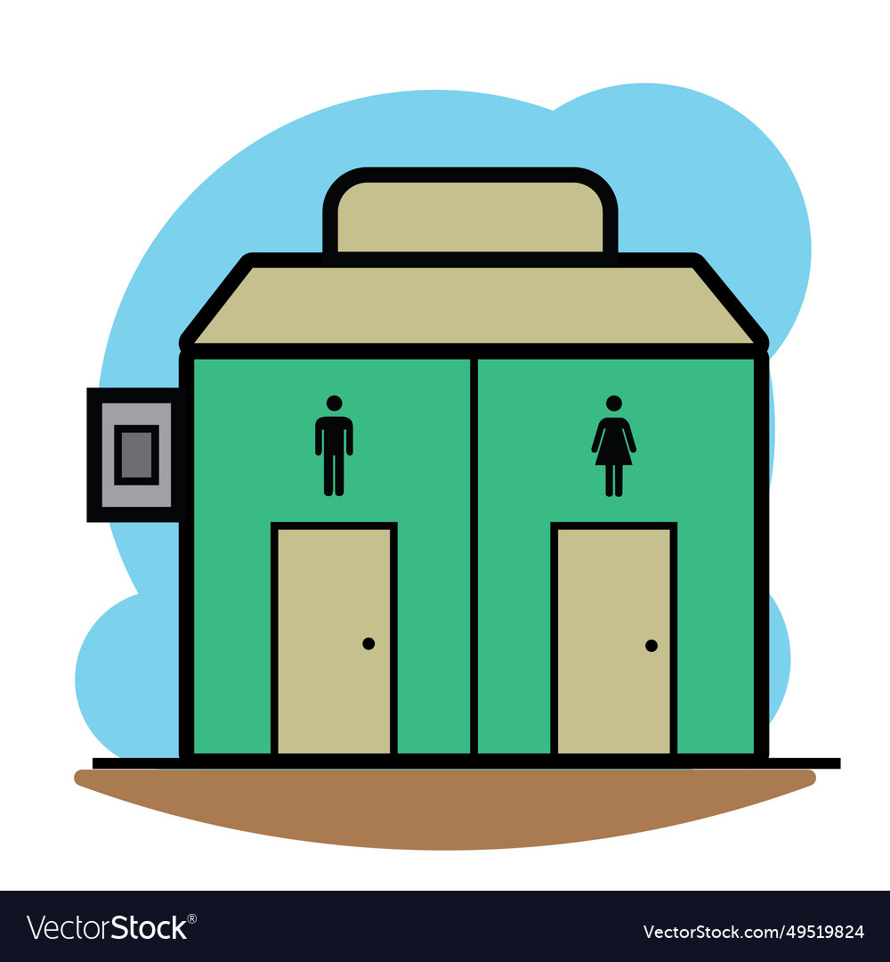 Isolated public bathroom building icon