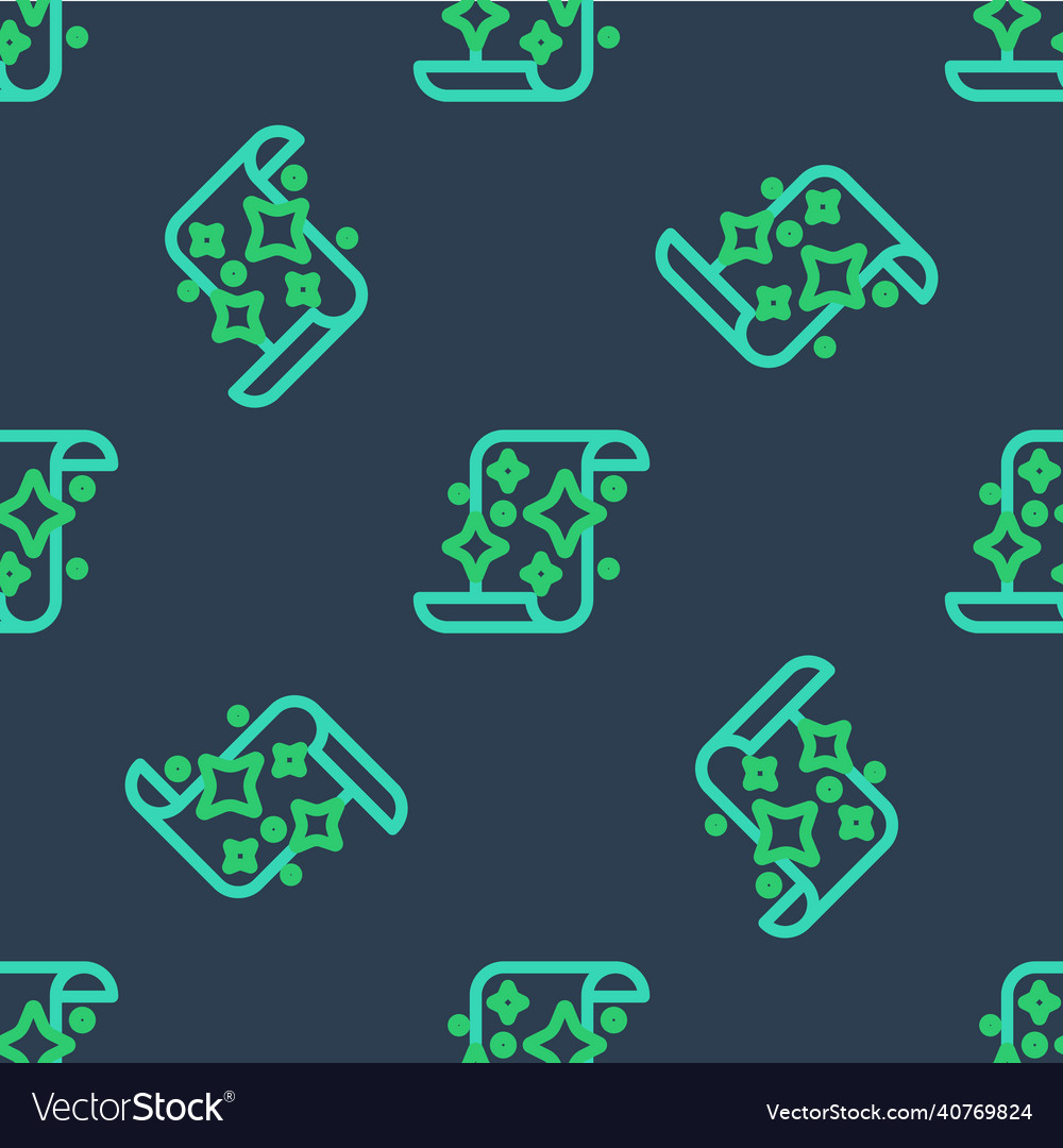 Line magic scroll icon isolated seamless pattern