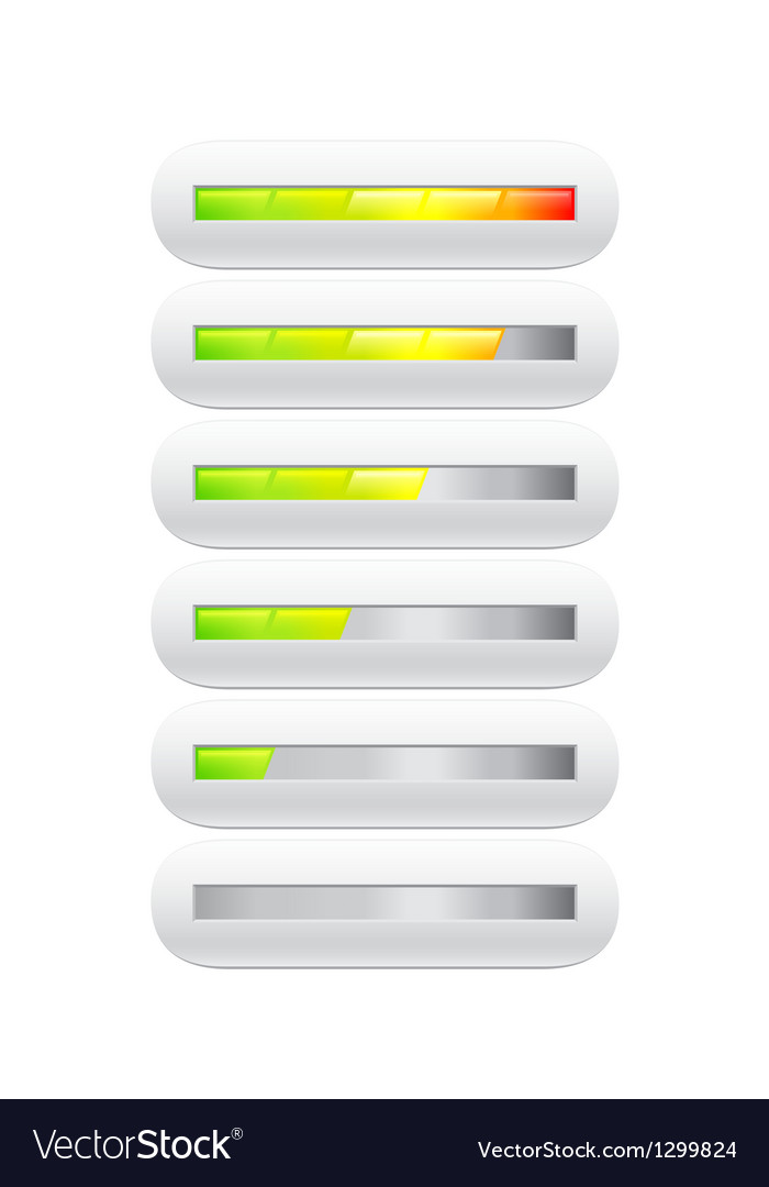 Loading bar from green to red with segments