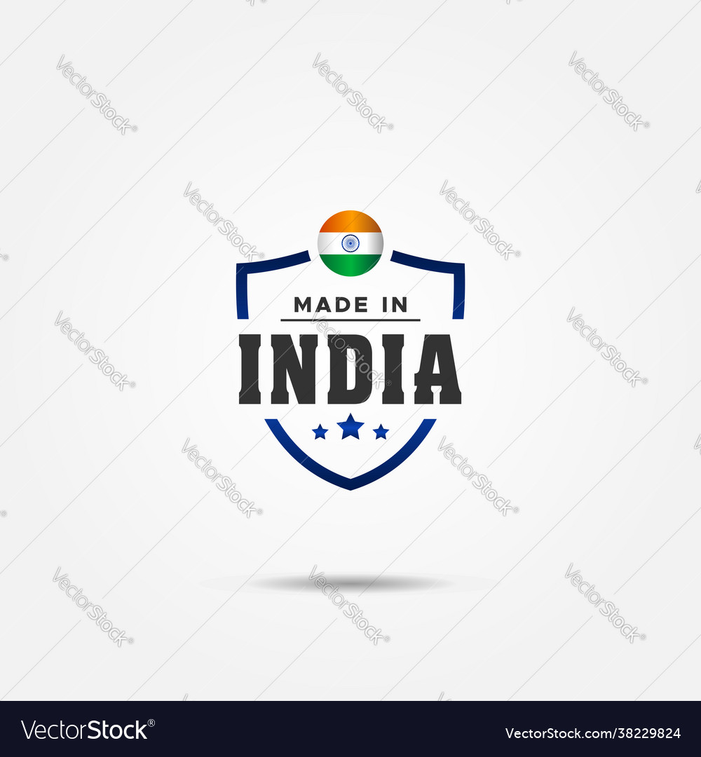 Made in india label design Royalty Free Vector Image