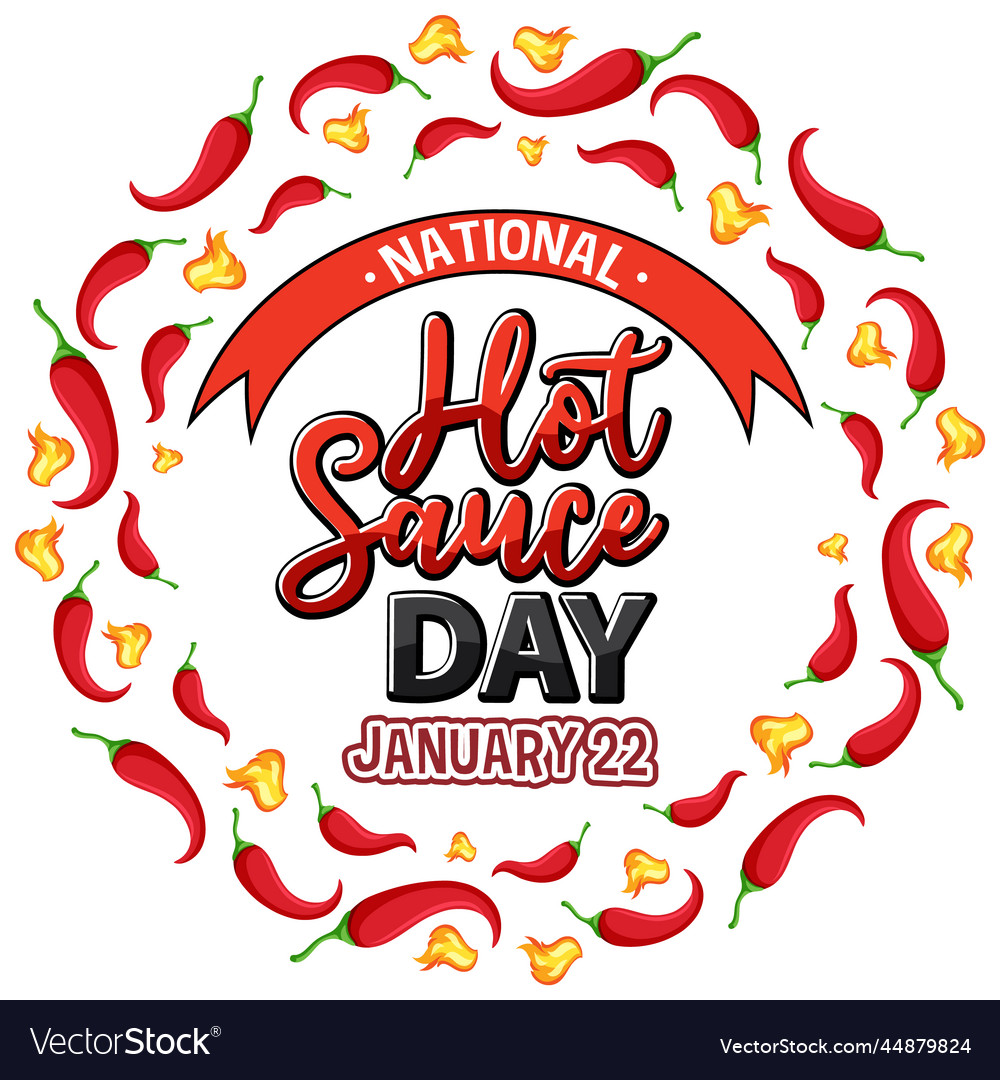 National hot sauce day banner design Royalty Free Vector