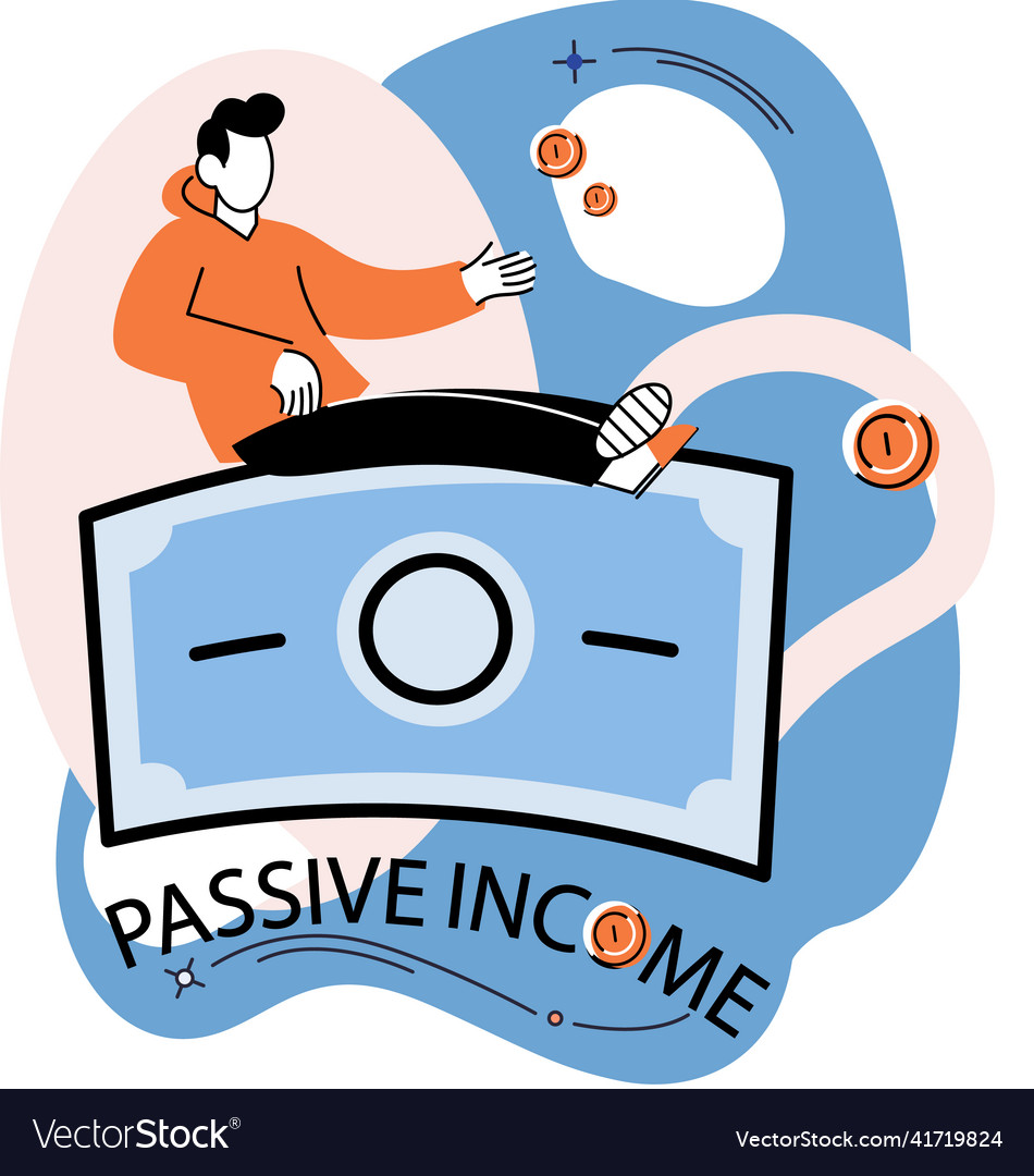 Passive Income Interest On Deposits Dividends Vector Image