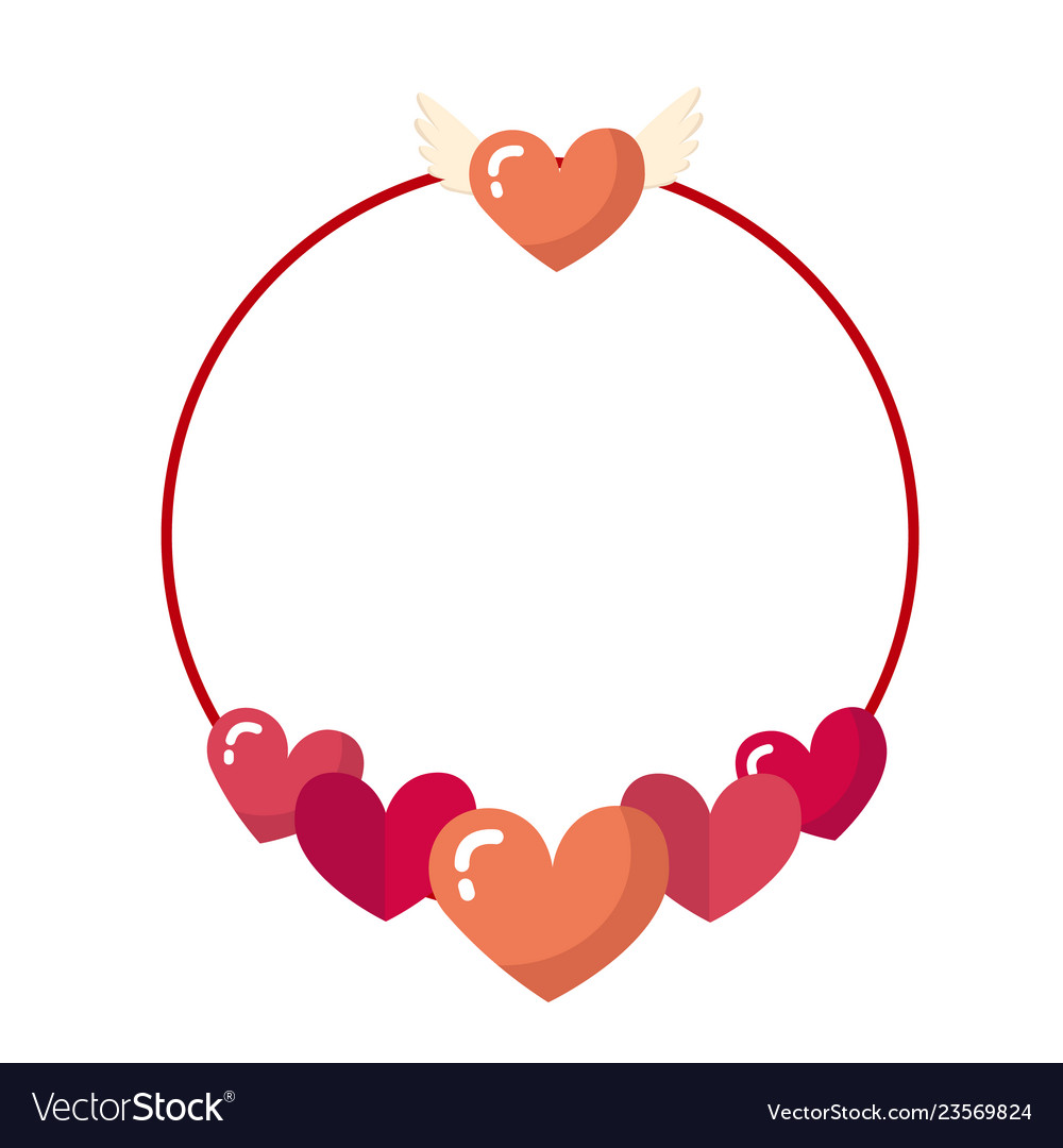Pinker Rahmen mit flach strukturierten Herzen vector image Pinker Rahmen mit flach strukturierten Herzen