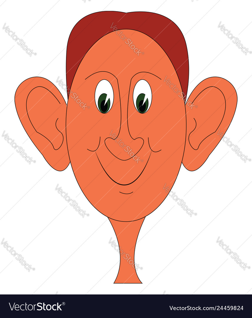 Portraite a smiling young man with big ears on Vector Image